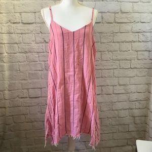 Anthropologie Pink Stripe Sun Dress Beach Coverup